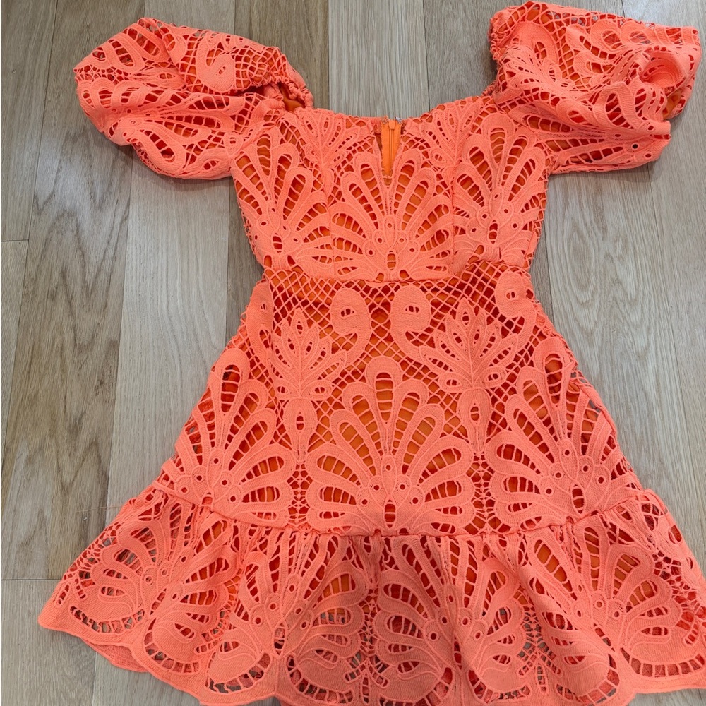 NWOT size small Orange Lace Dress - Picture 3 of 3